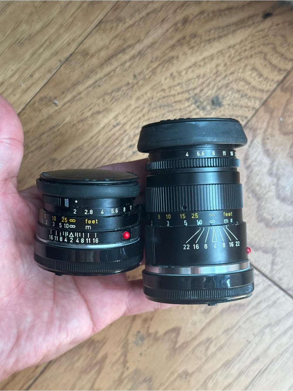 Leica 90mm 4, 40mm 2 Manual Camera Lenses SET CL C MOUNT vintage lens